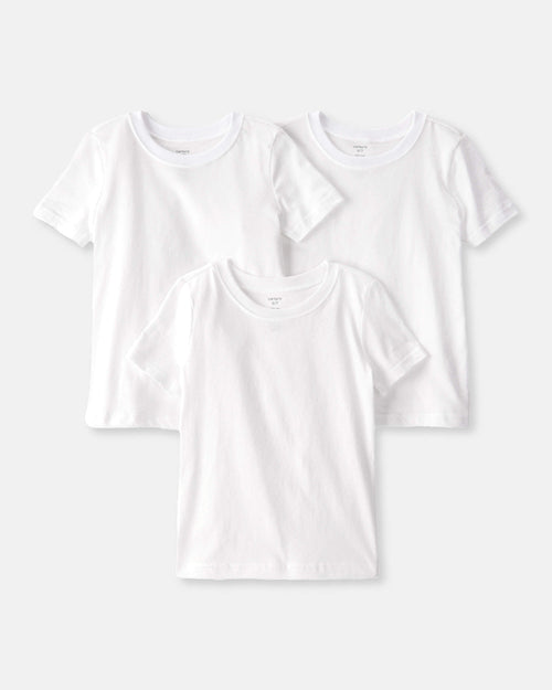 Boys 3-Pack Short-Sleeve Undershirts - White