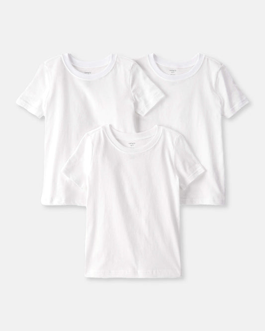 Boys 3-Pack Short-Sleeve Undershirts - White