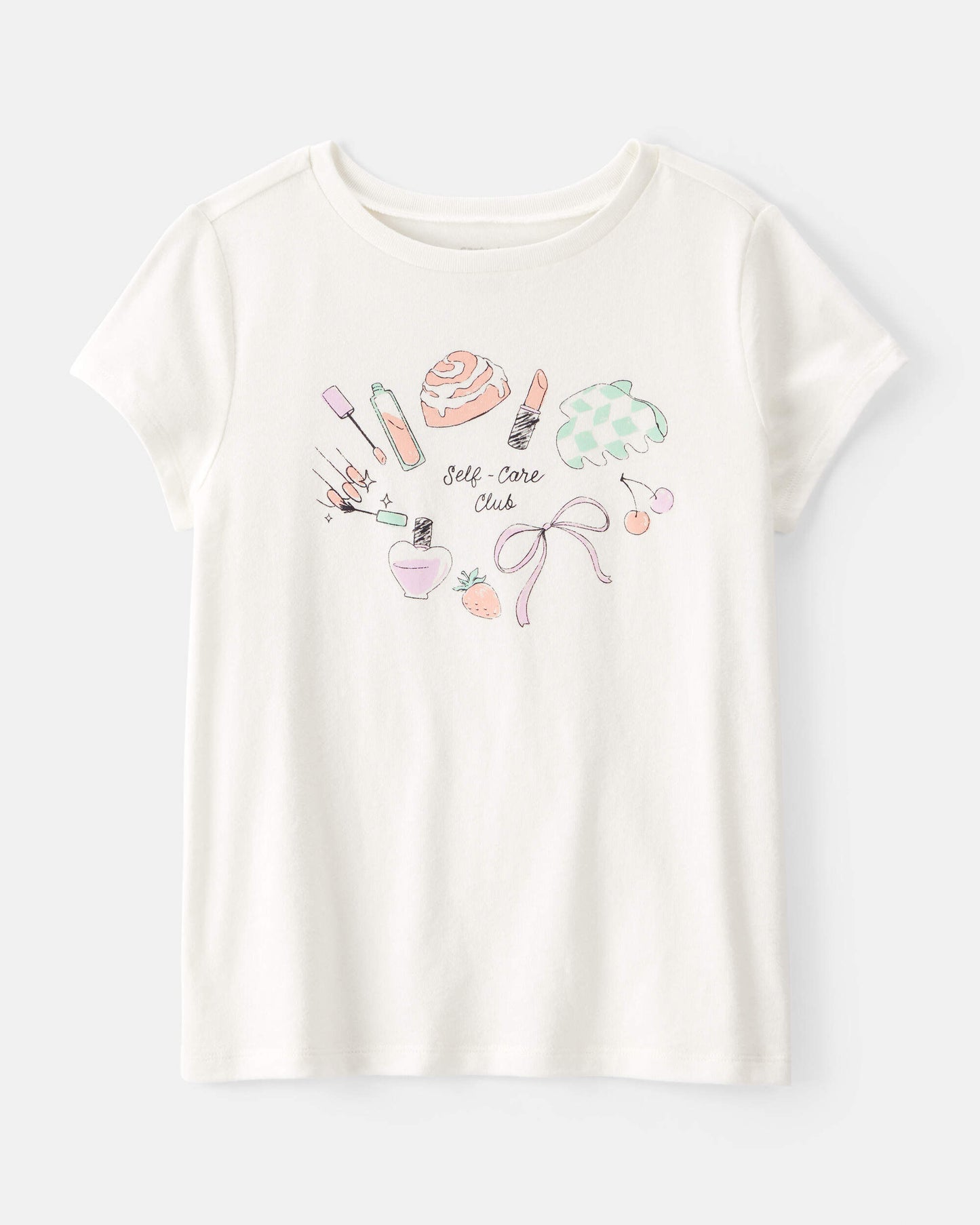 Girls 'Self Care Club' Short-Sleeve Graphic Tee - Ivory