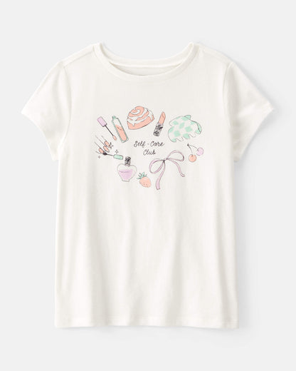 Girls 'Self Care Club' Short-Sleeve Graphic Tee - Ivory