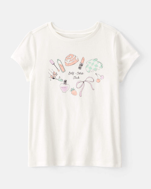 Girls 'Self Care Club' Short-Sleeve Graphic Tee - Ivory