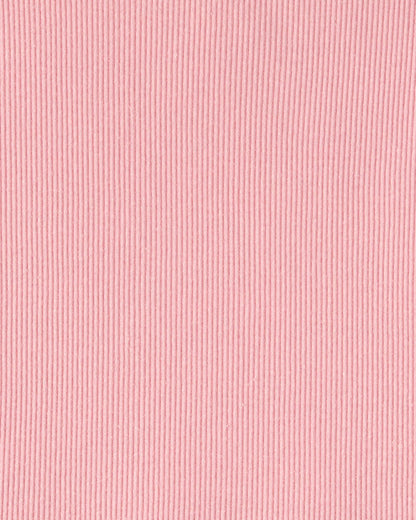 Girls Rib Short-Sleeve Dress - Pink