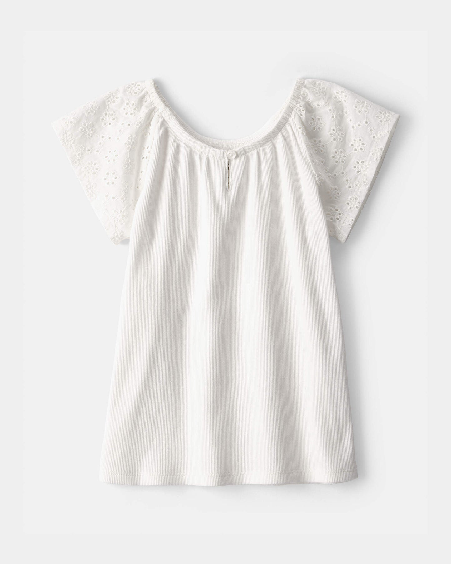 Girls Eyelet Top - White