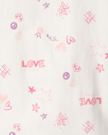 Girls 'Love' Top - Ivory