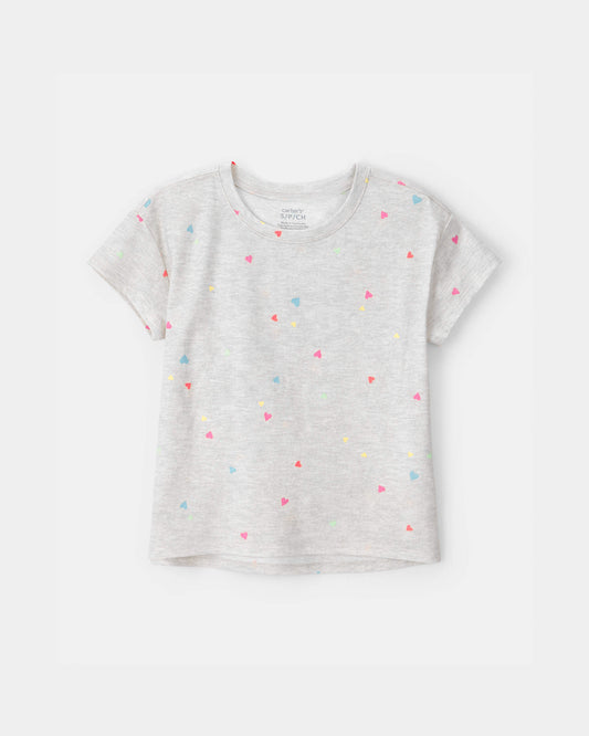 Girls Heart Top - Grey