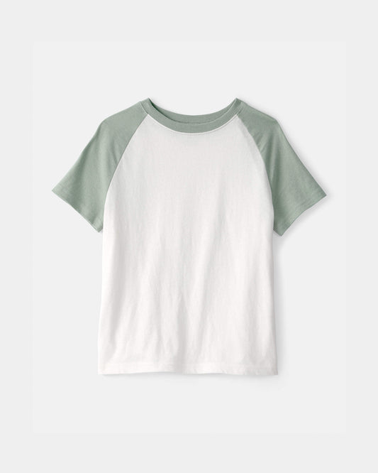 Kids Colorblock T-Shirt - Green/White