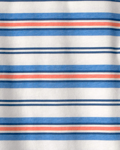 Kids Striped T-Shirt - Blue/Orange/Ivory