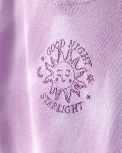 Girls Space Constellation Tie-Dye 100% Cotton Snug Fit 4-Piece Pajama Set - Purple