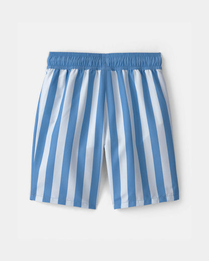 Boys Striped Swim Trunks - Blue