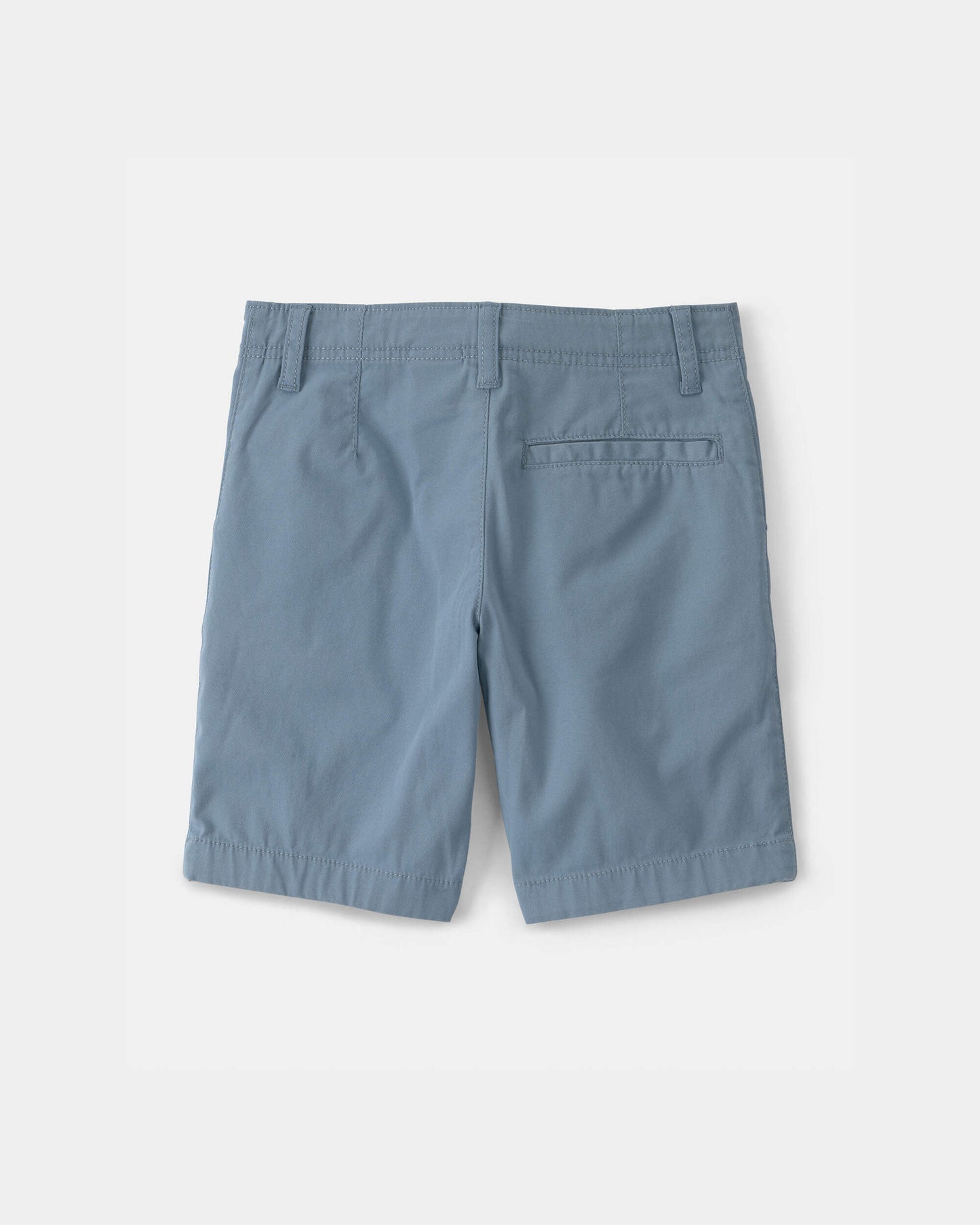 Boys Twill Flat-Front Shorts - Blue