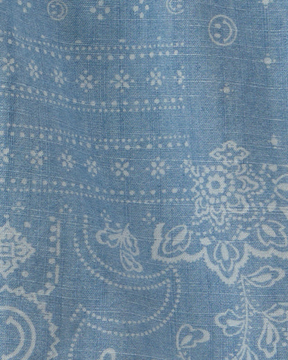 Boys Bandana Floral Chambray Short - Blue