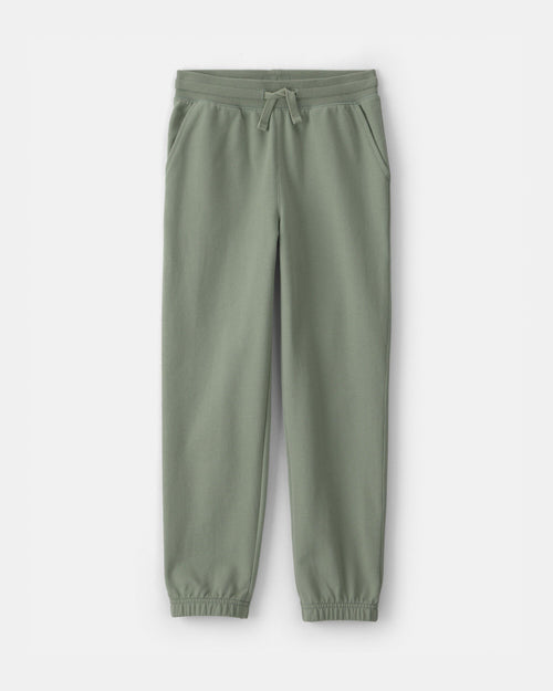 Kids Drawstring Knit Joggers - Green
