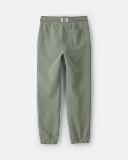 Kids Drawstring Knit Joggers - Green