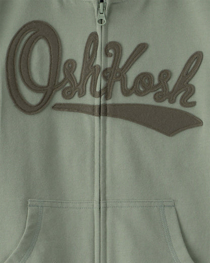 Kids OshKosh Logo Zip-Up Hoodie - Green