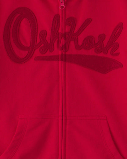Kids OshKosh Logo Zip-Up Hoodie - Red
