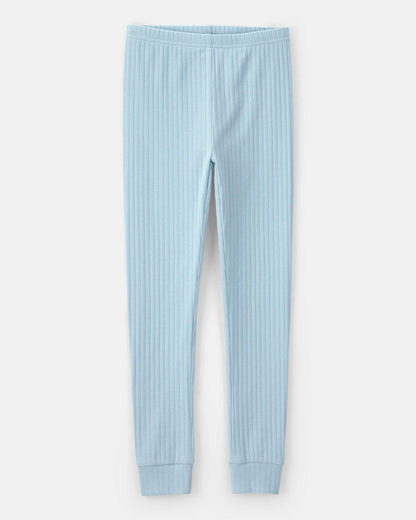 Boys Rib Snug Fit 2-Piece Pajama Set - Blue