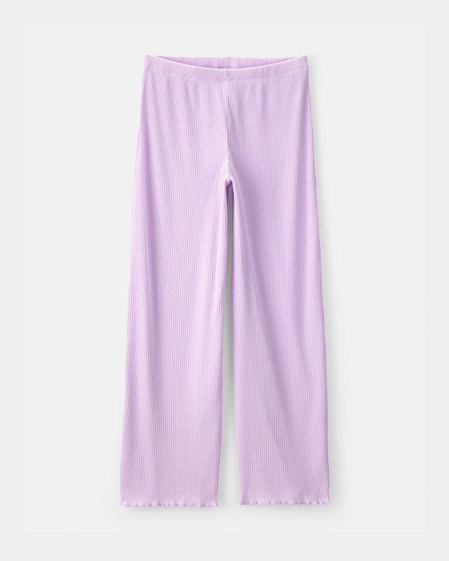 Girls Moon Rib Loose Fit 2-Piece Pajama Set - Purple