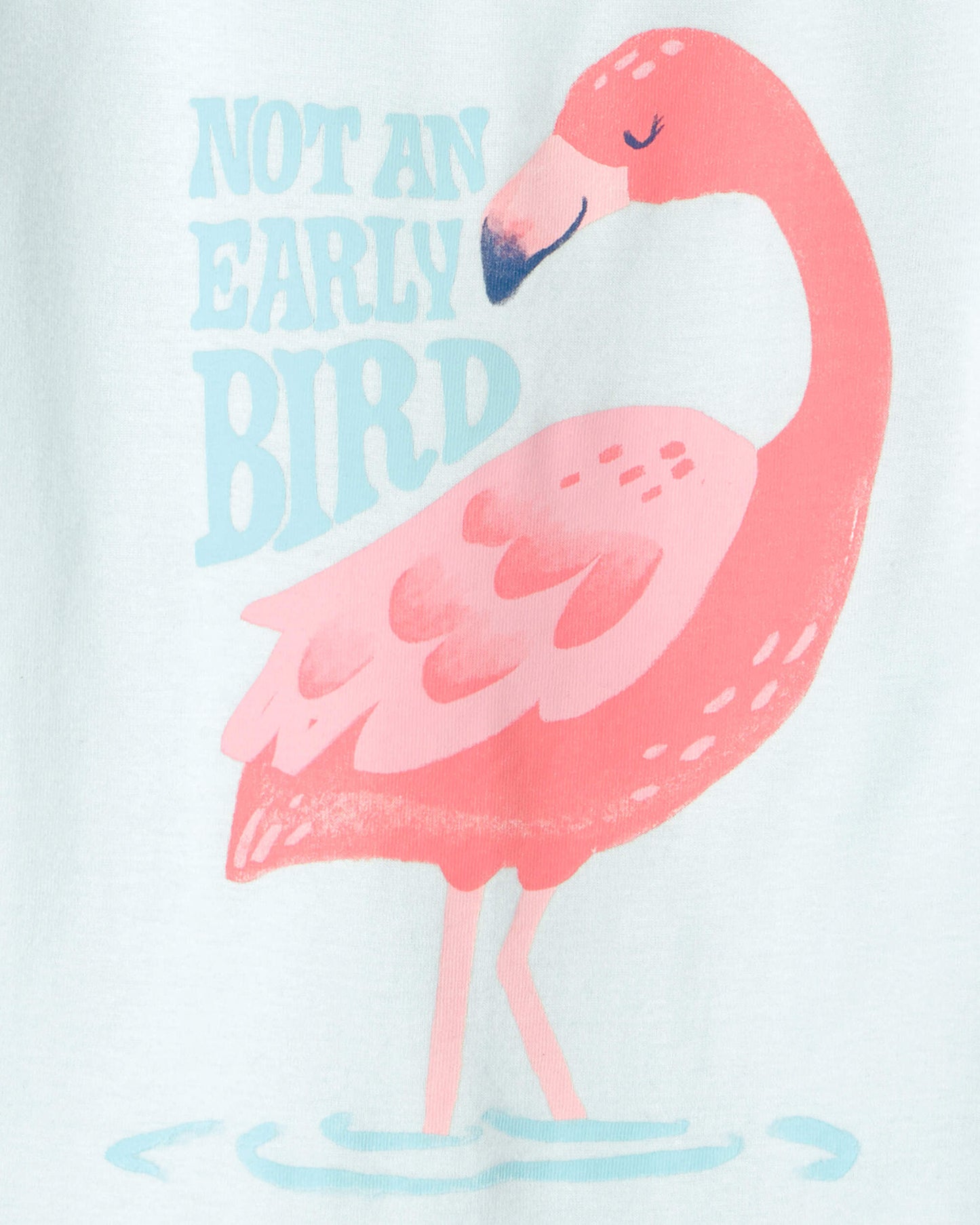 Girls Flamingo 100% Cotton Short-Sleeve Snug Fit 4-Piece Pajama Set - Pink/Blue