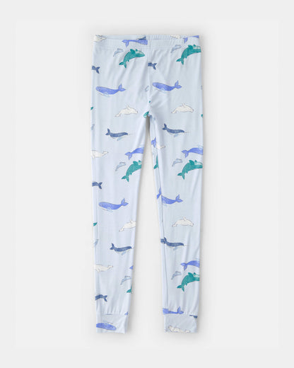 Boys Whale PurelySoft Short-Sleeve Snug Fit 2-Piece Pajama Set - Blue