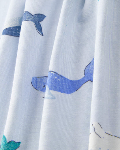Boys Whale PurelySoft Short-Sleeve Snug Fit 2-Piece Pajama Set - Blue