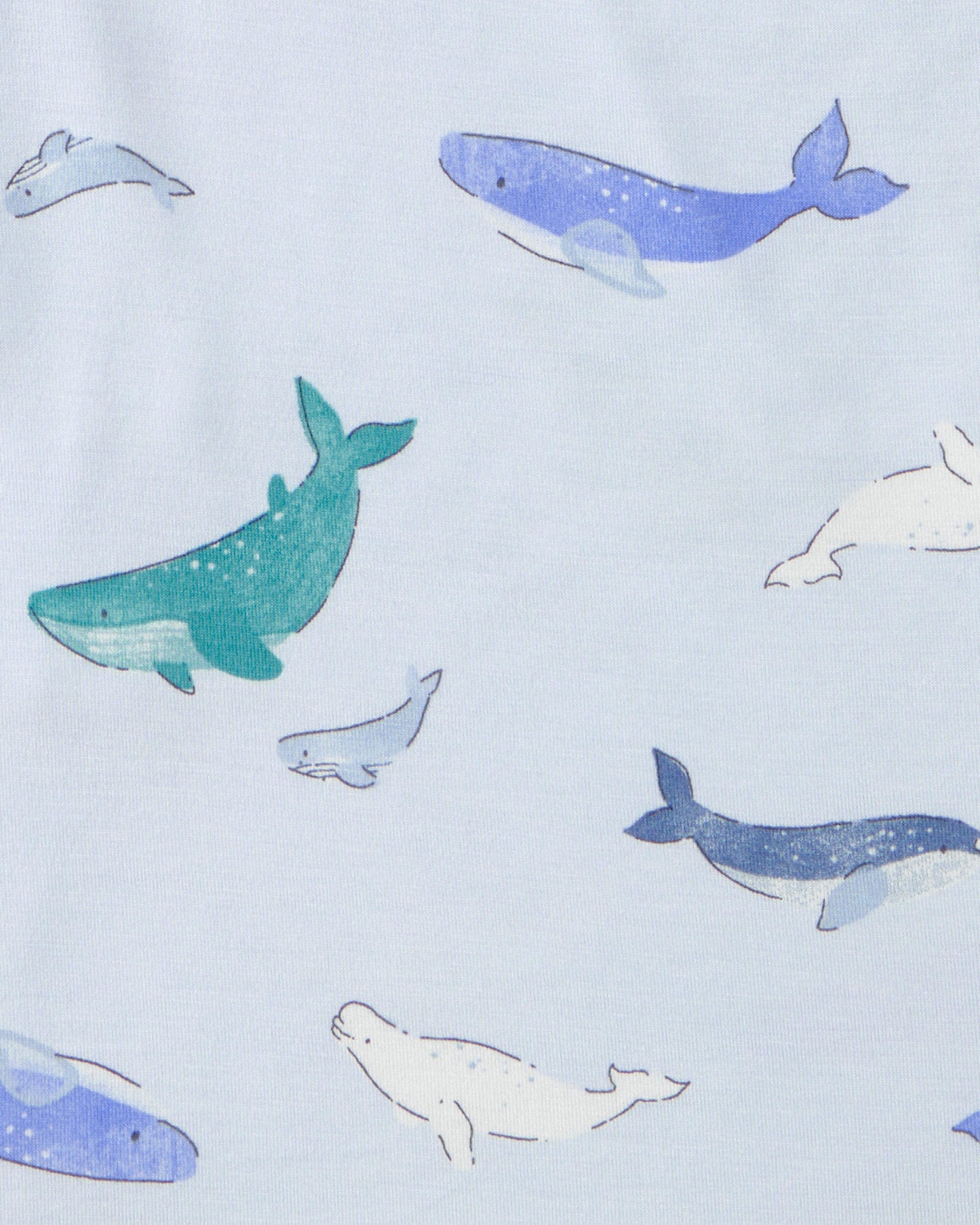 Boys Whale PurelySoft Short-Sleeve Snug Fit 2-Piece Pajama Set - Blue