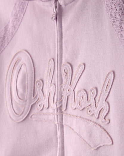 Girls OshKosh Logo Zip-Up Hoodie  - Purple