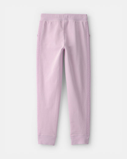 Girls Drawstring Knit Joggers - Purple