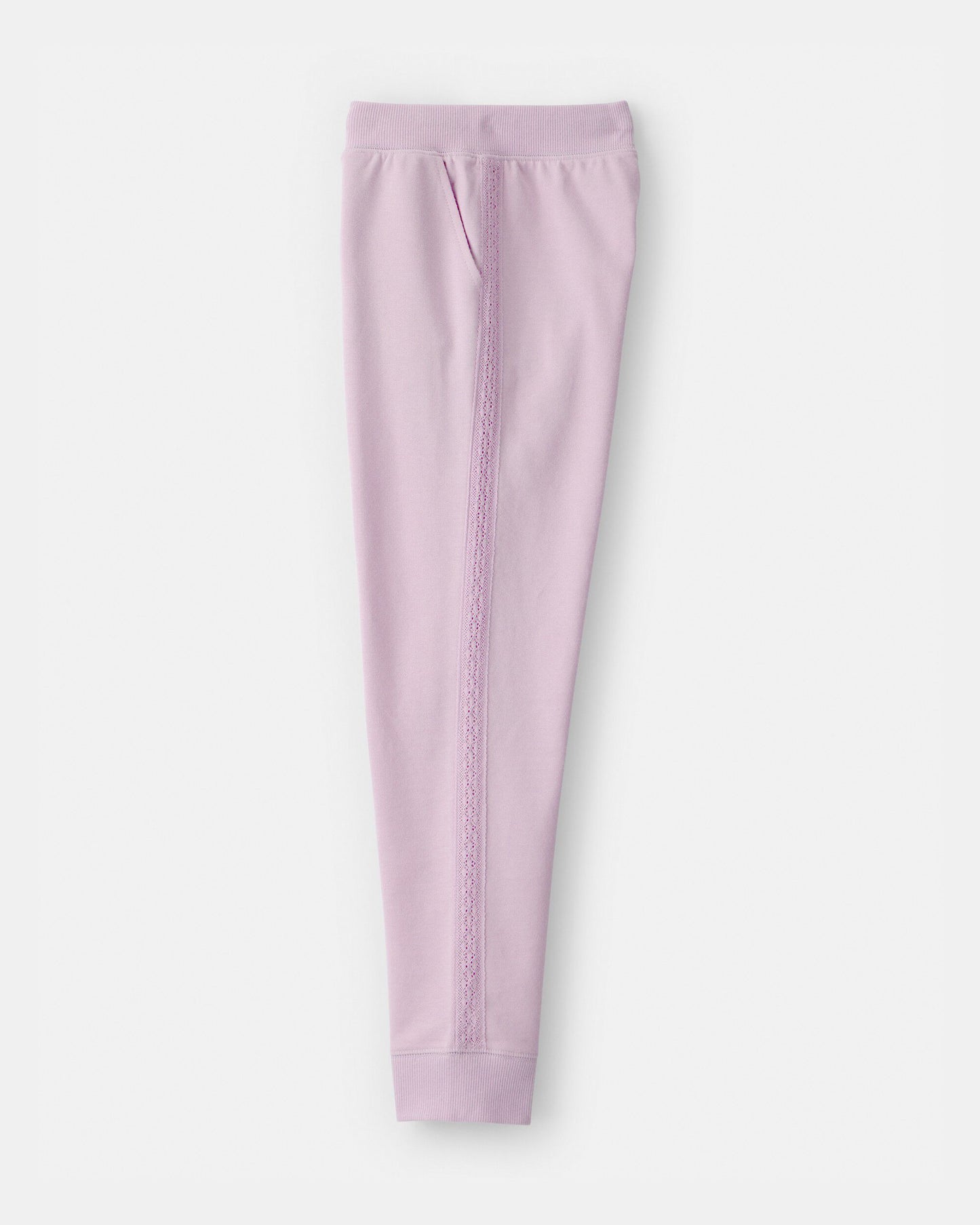 Girls Drawstring Knit Joggers - Purple