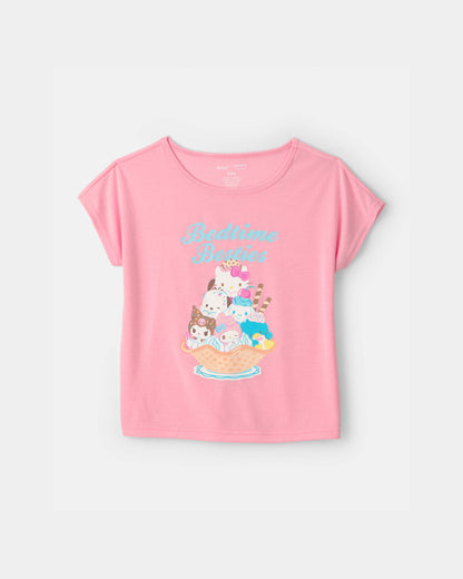 Girls 2-Piece Hello Kitty® Short-Sleeve Pajama Set - Pink