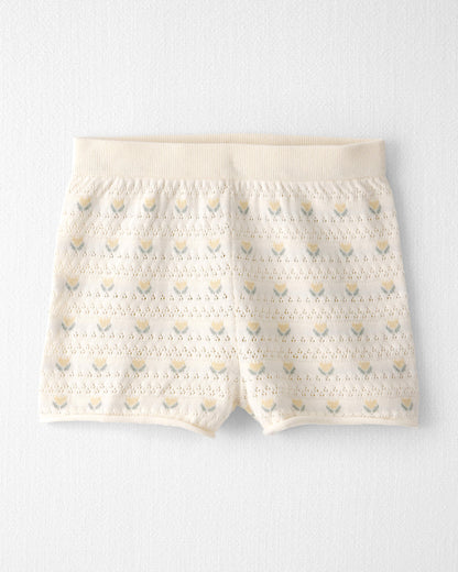 Girls Organic Cotton Sweater Knit Set in Honey Floral Print