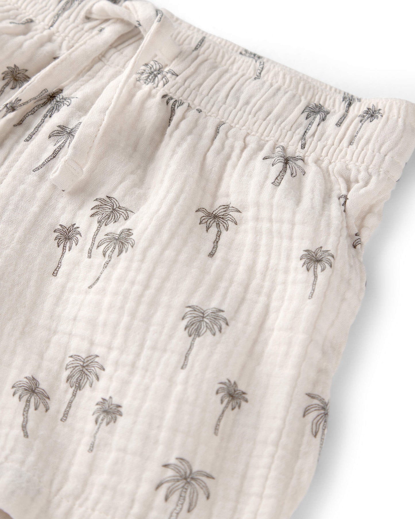 Boys 2-Piece Organic Cotton Gauze Top & Short Set in Palm Trees