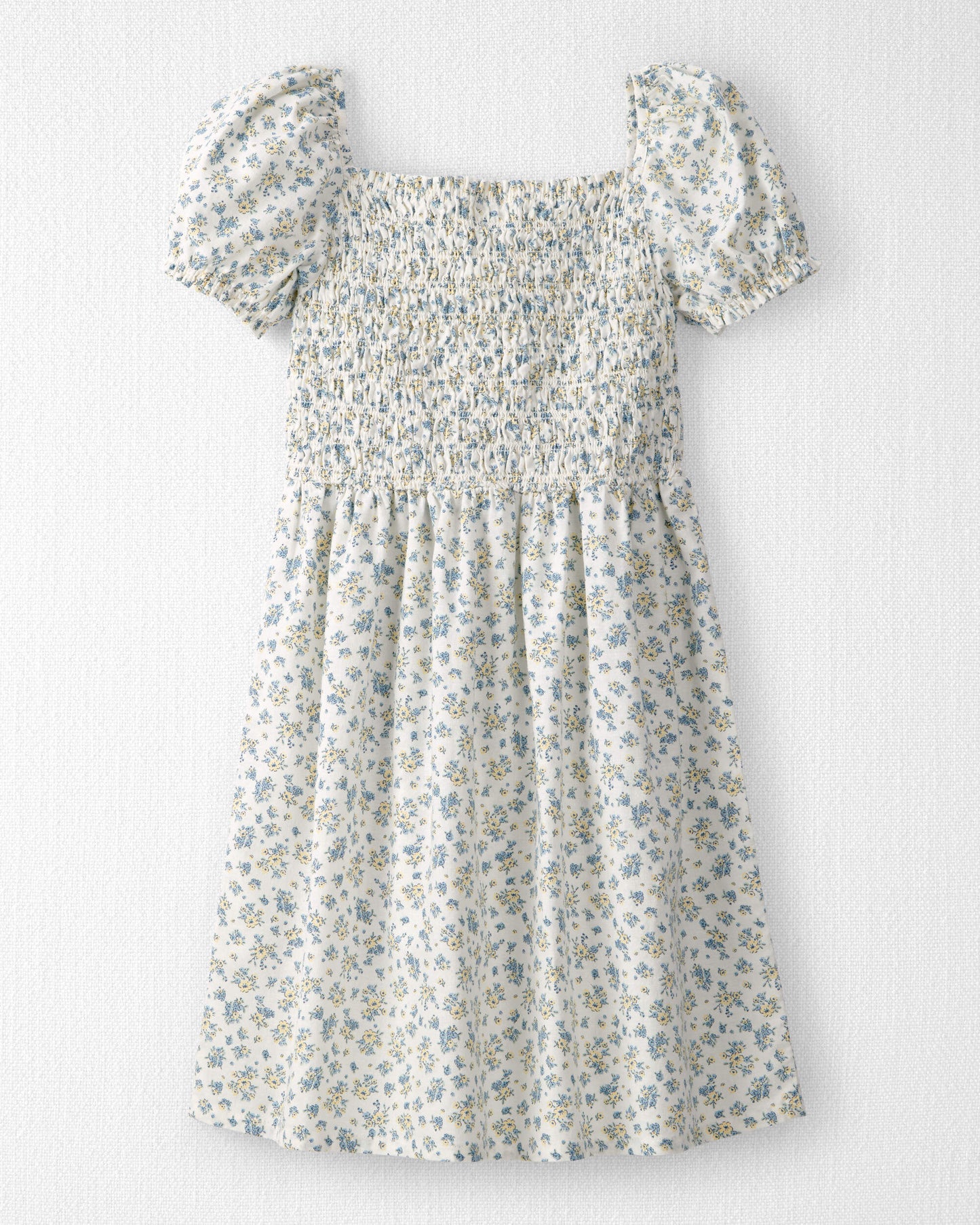 Girls Smocked Dress Made with Organic Cotton in Spring Bloom Print