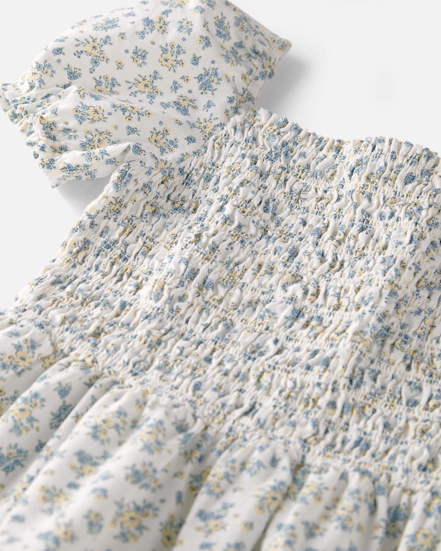 Girls Smocked Dress Made with Organic Cotton in Spring Bloom Print