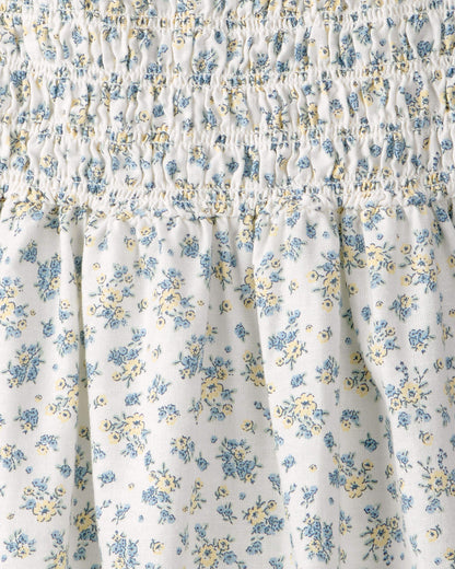 Girls Smocked Dress Made with Organic Cotton in Spring Bloom Print