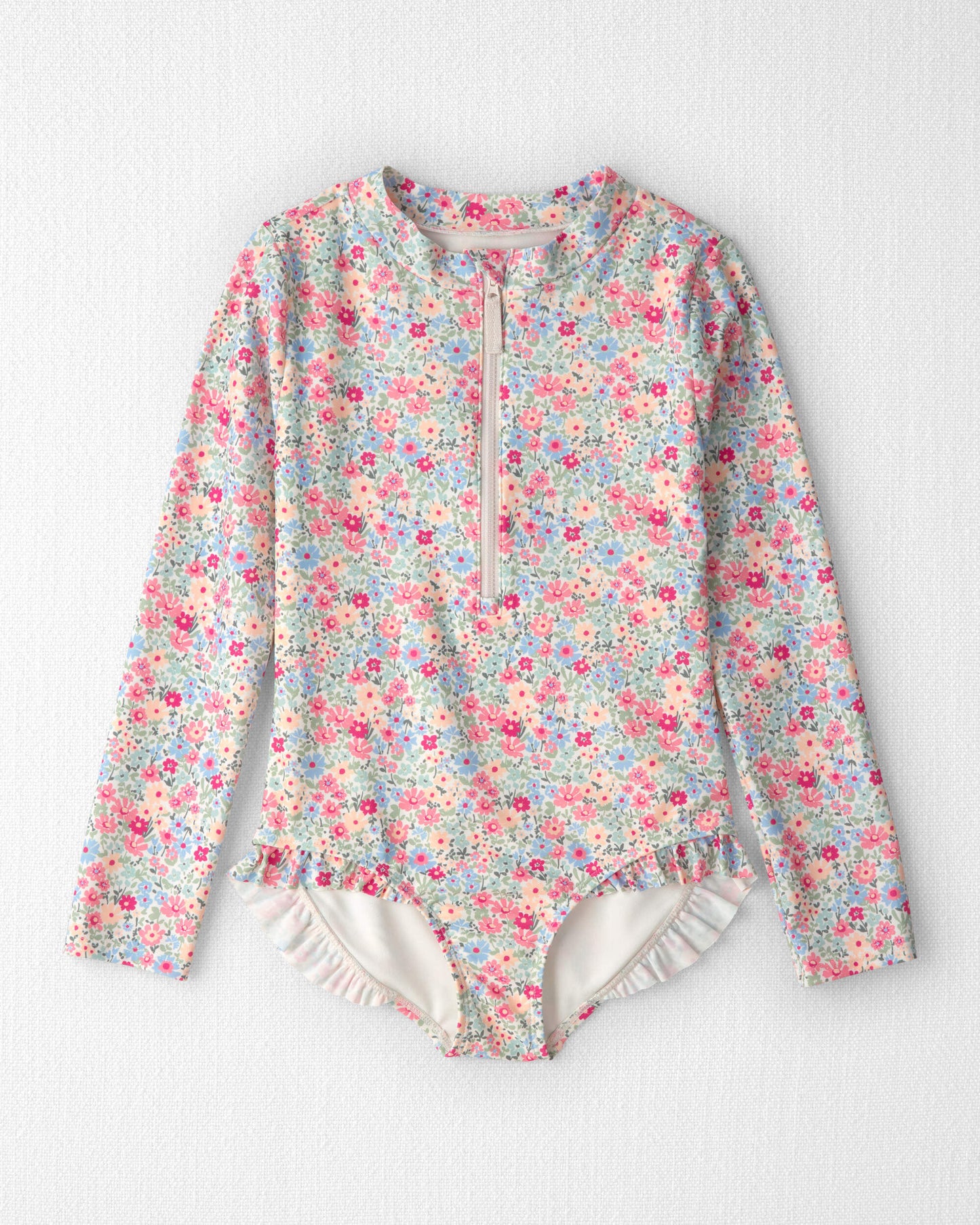 Girls Recycled Rashguard Swimsuit in Meadow Mix