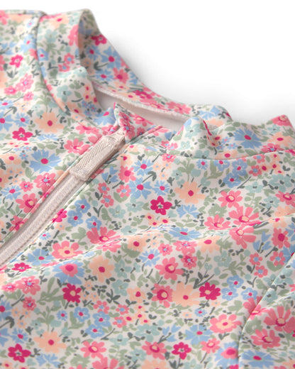 Girls Recycled Rashguard Swimsuit in Meadow Mix