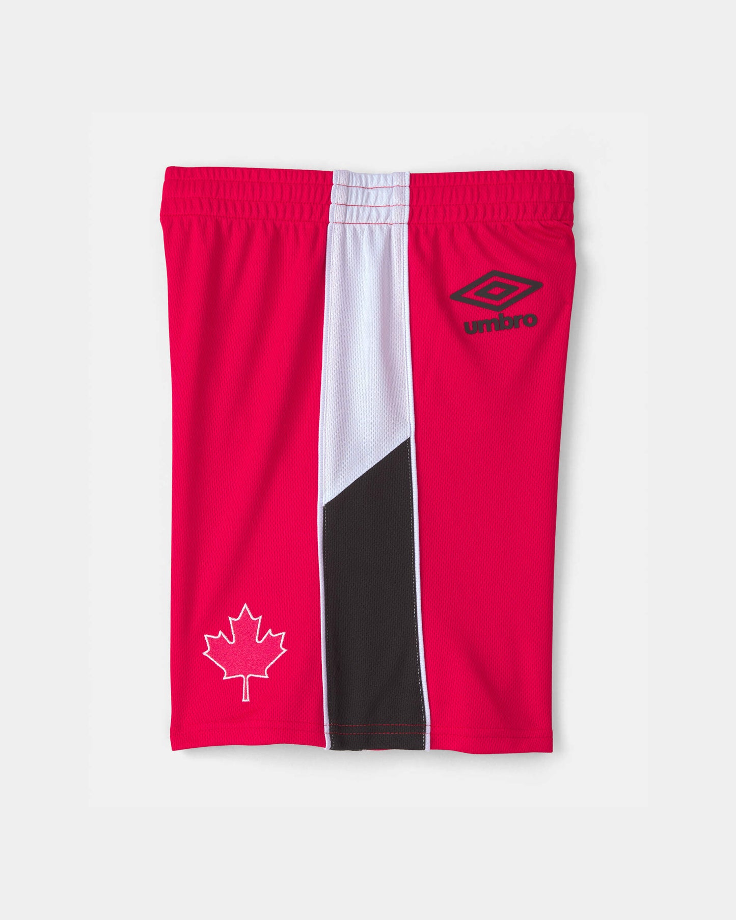 Kids Umbro Canada Mesh Soccer Shorts - Red/White/Black
