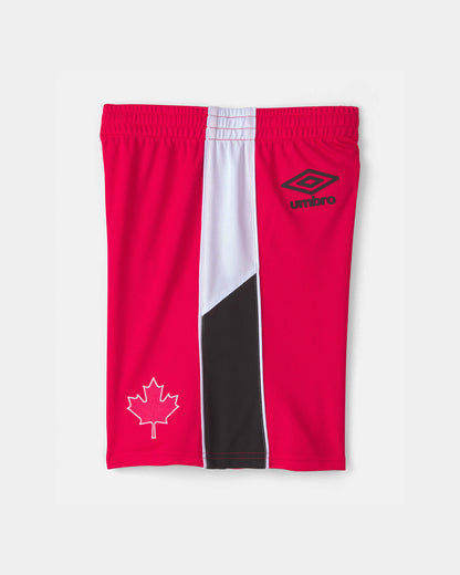 Kids Umbro Canada Mesh Soccer Shorts - Red/White/Black