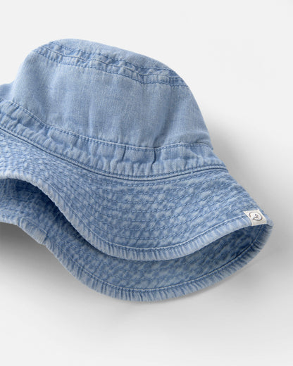 Kids Organic Cotton Chambray Bucket Hat