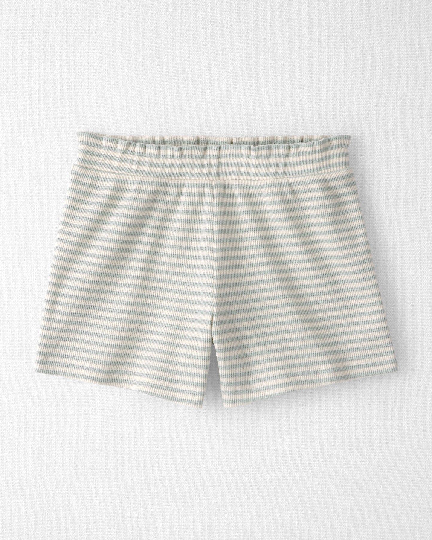 Girls 2-Piece Organic Cotton Waffle Knit Top & Short Set in  Stripes