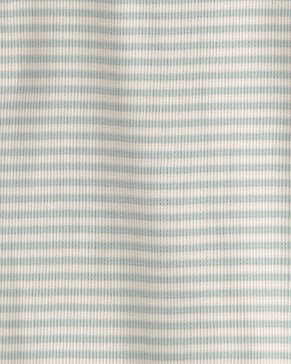 Girls 2-Piece Organic Cotton Waffle Knit Top & Short Set in  Stripes