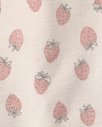 Girls 2-Piece Top & Short Set Made with Organic Cotton in Strawberry Print