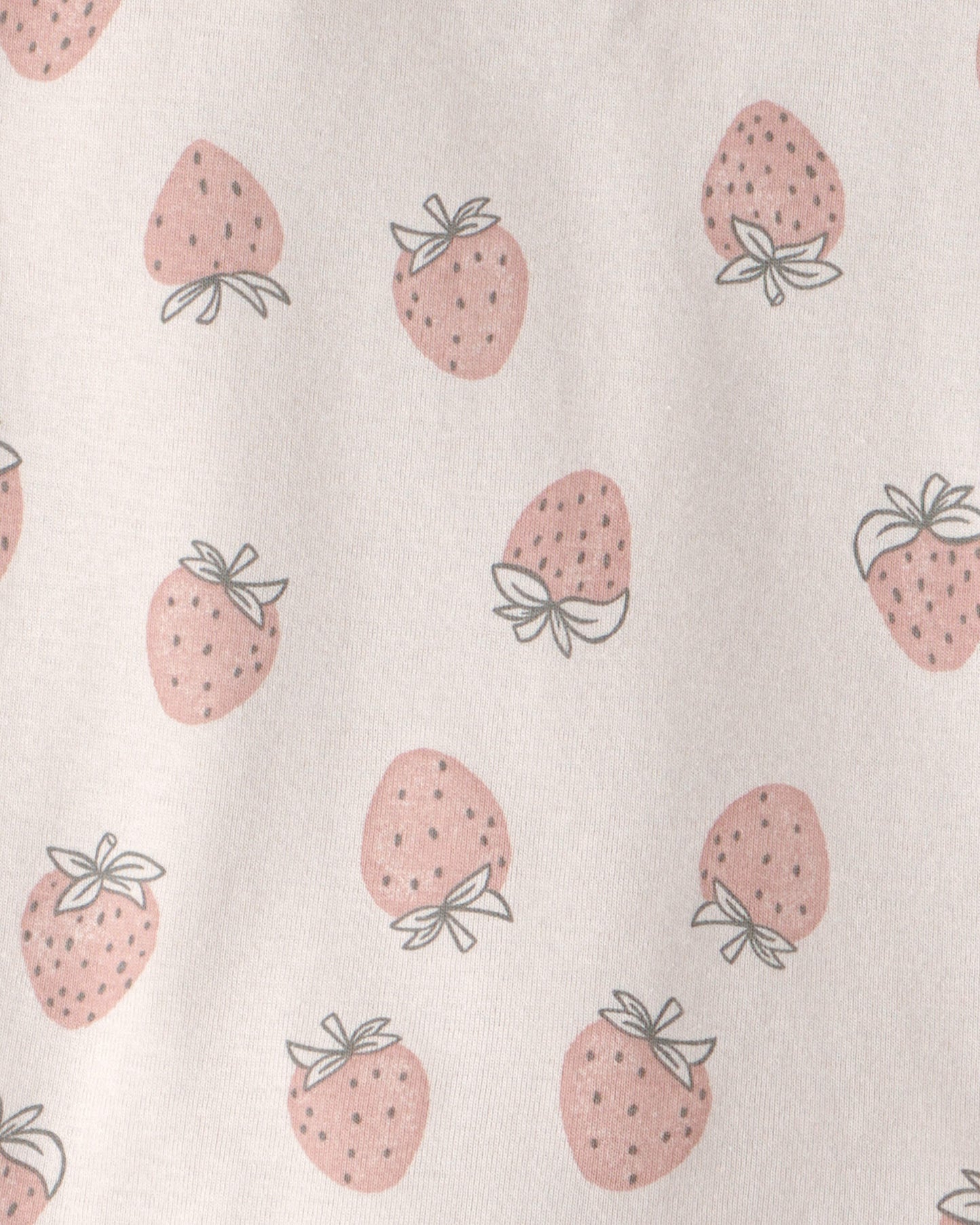 Girls 2-Piece Organic Cotton Ribbed Pajama Set in Strawberry Print
