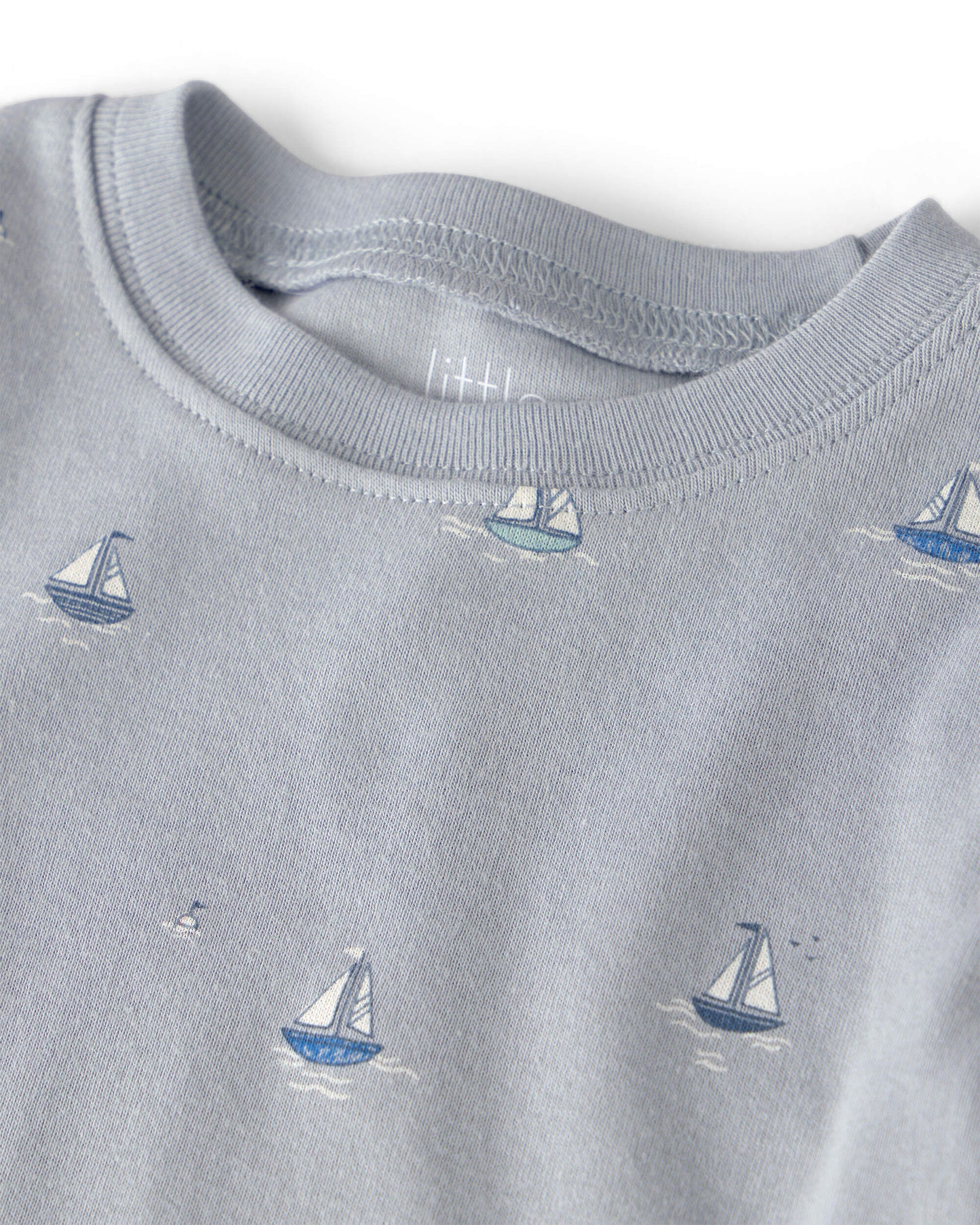 Kids 2-Piece Organic Cotton Ribbed Pyjama Set in Sail Away Print