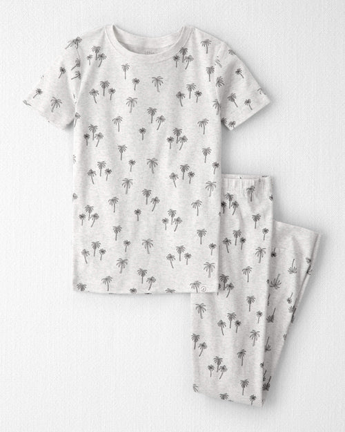 Kid 2-Piece Organic Cotton Pajamas in Palm Trees