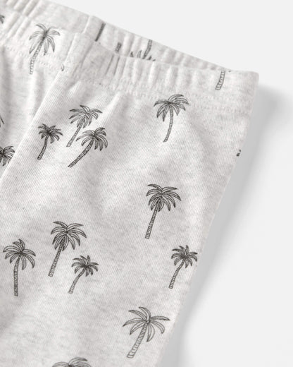 Kid 2-Piece Organic Cotton Pajamas in Palm Trees