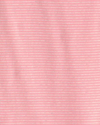 Girls 2-Piece Organic Cotton Ribbed Pyjama Set in Stripes