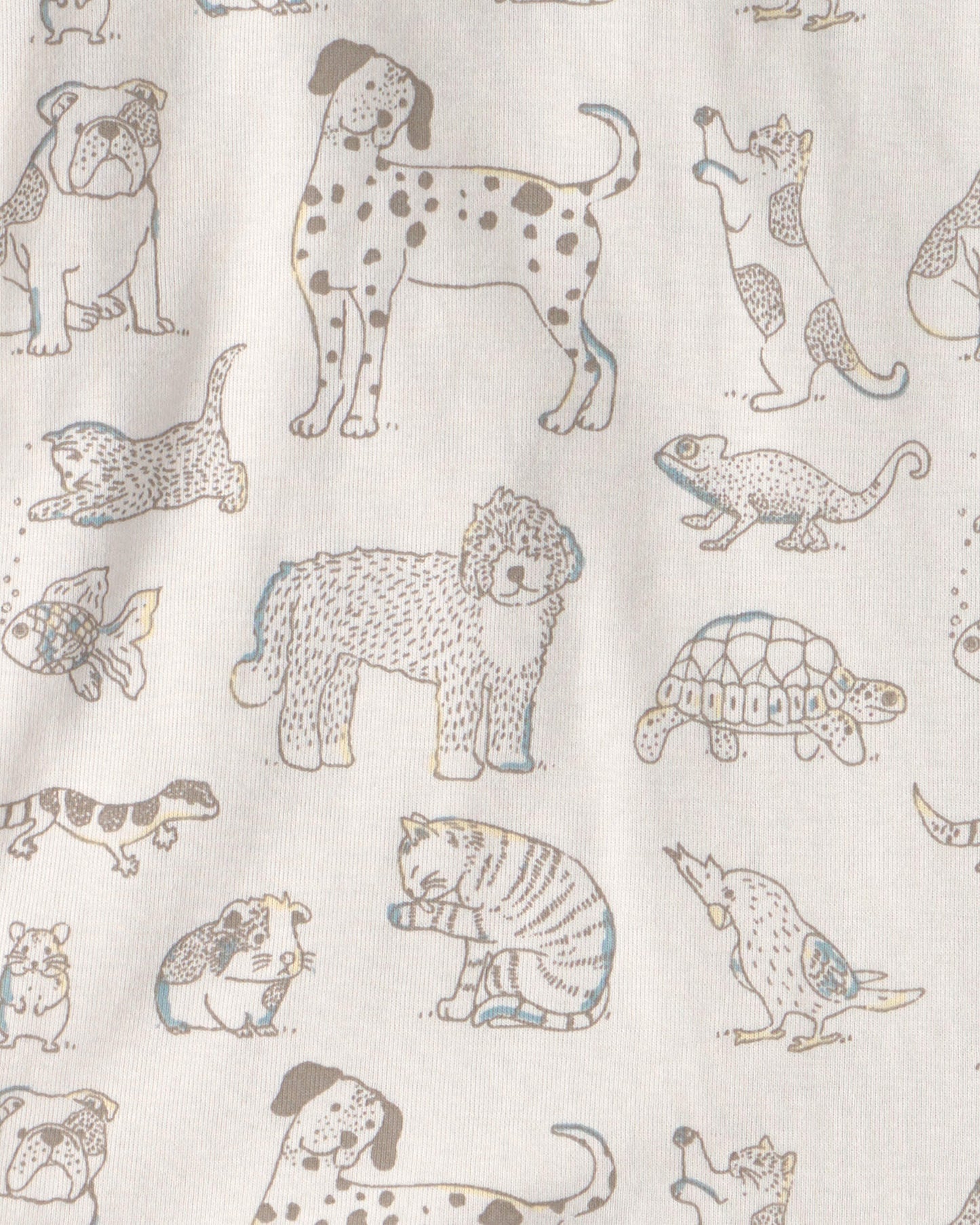Kids 2-Piece Organic Cotton Ribbed Pajama Set in Pet Print
