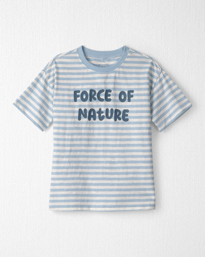 Kids Organic Cotton 'Force of Nature' Tee in Stripes