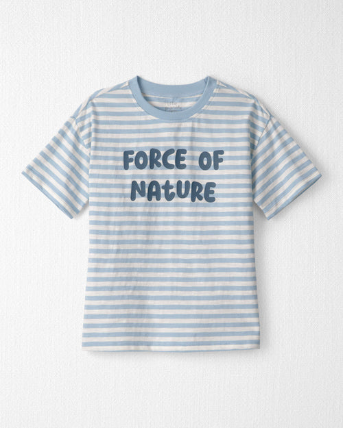 Kids Organic Cotton 'Force of Nature' Tee in Stripes